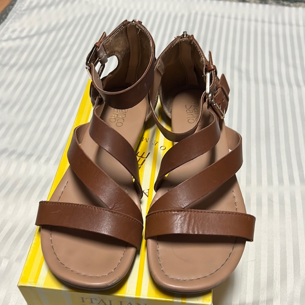 Franco Sarto Carmel color Leather Sandals Size 9M. $4.99 SHIPPING 6 HOURS